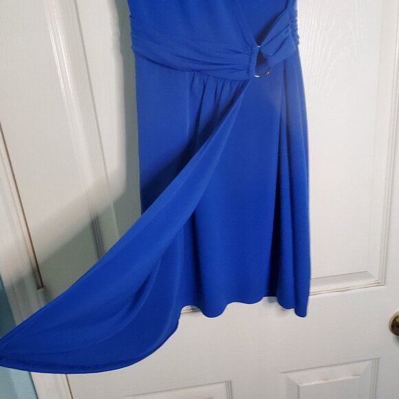 EXPRESS Faux Wrap Mini Blue Dress cap sleeves XS - Picture 6 of 8